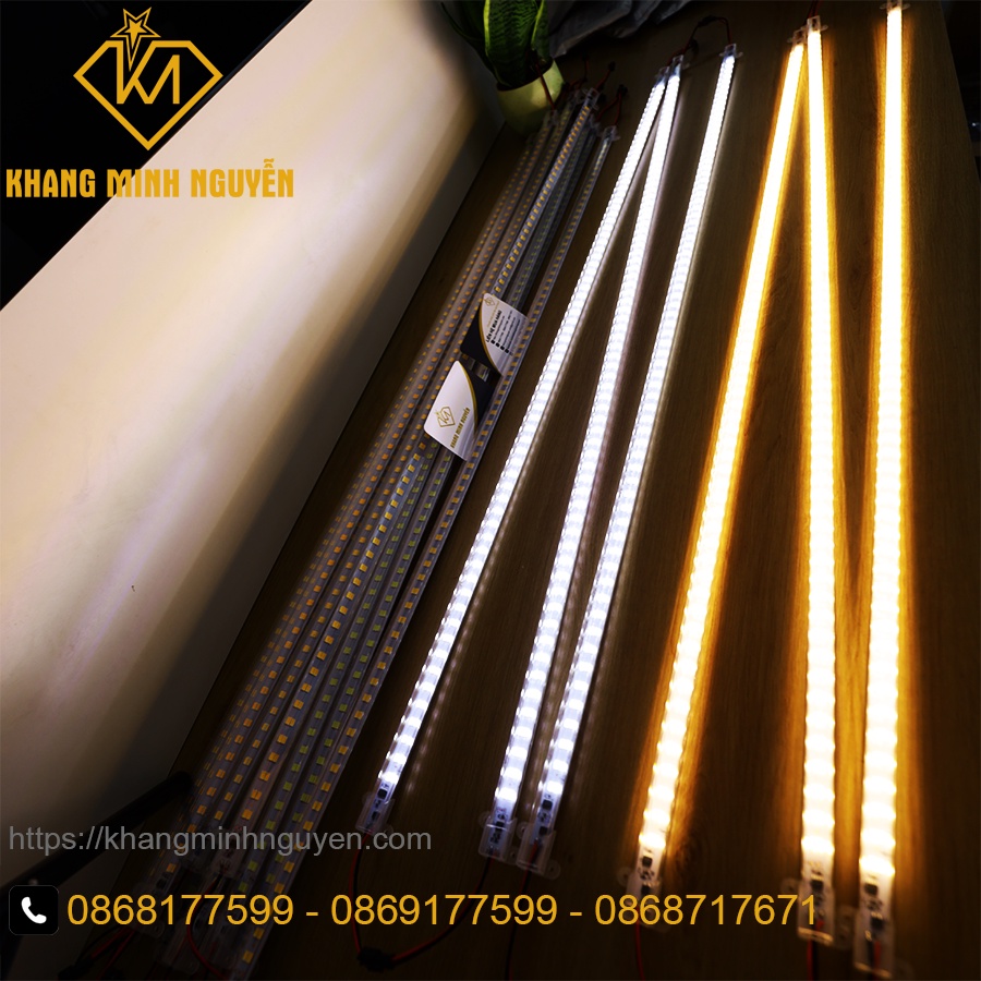 [Combo 5 thanh] LED thanh 220v 1m - 5730 và 2835 SMD siêu sáng có bọc nhựa màu trắng 6000K và vàng 3000K