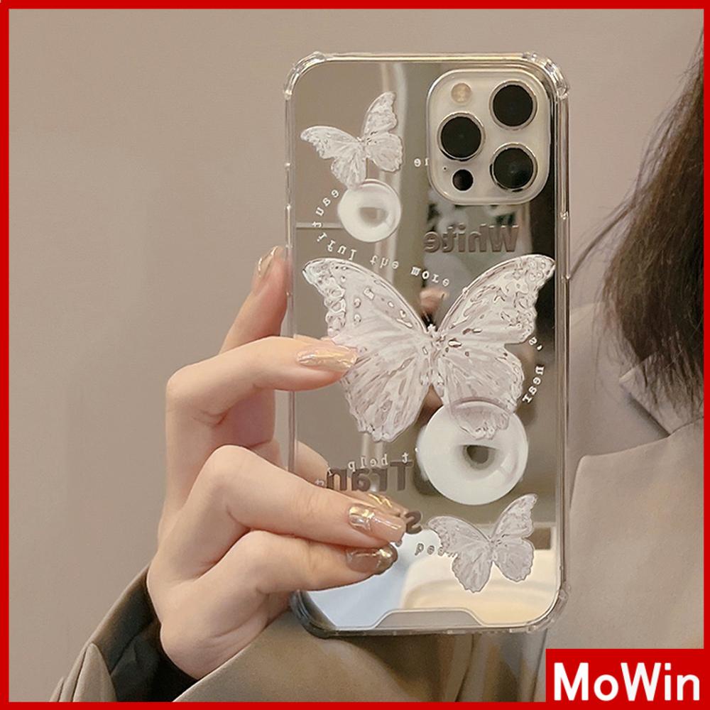 Ốp điện thoại mặt gương HD acrylic hình bướm chống sốc thích hợp cho iPhone 11 13 Pro Max 12 Pro Max iPhone 7+ xr