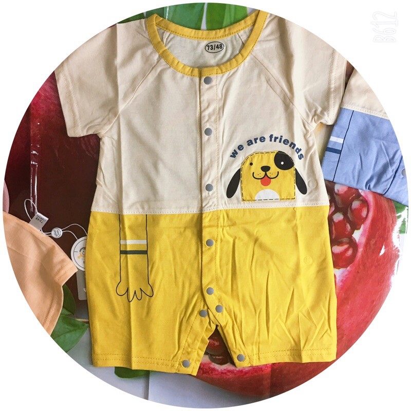 (bán sỉ) bộ liền thân cotton cho bé trai bé gái (5-13kg)