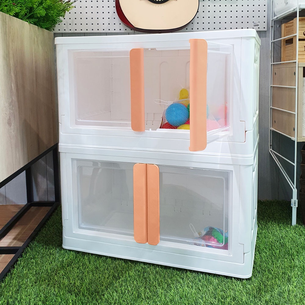 HomeBase STACKO Thùng đựng đồ bằng nhựa CHEER W64xD40xH37cm màu cam