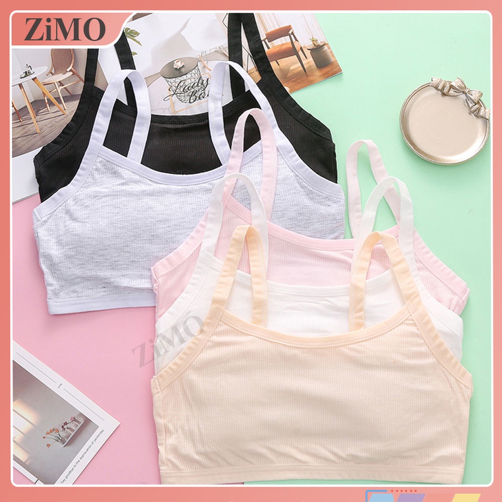 Áo Ngực Hai Lớp Chất Liệu Cotton Co Giãn Thời Trang Dành Cho Bé Gái 9-15 Tuổi