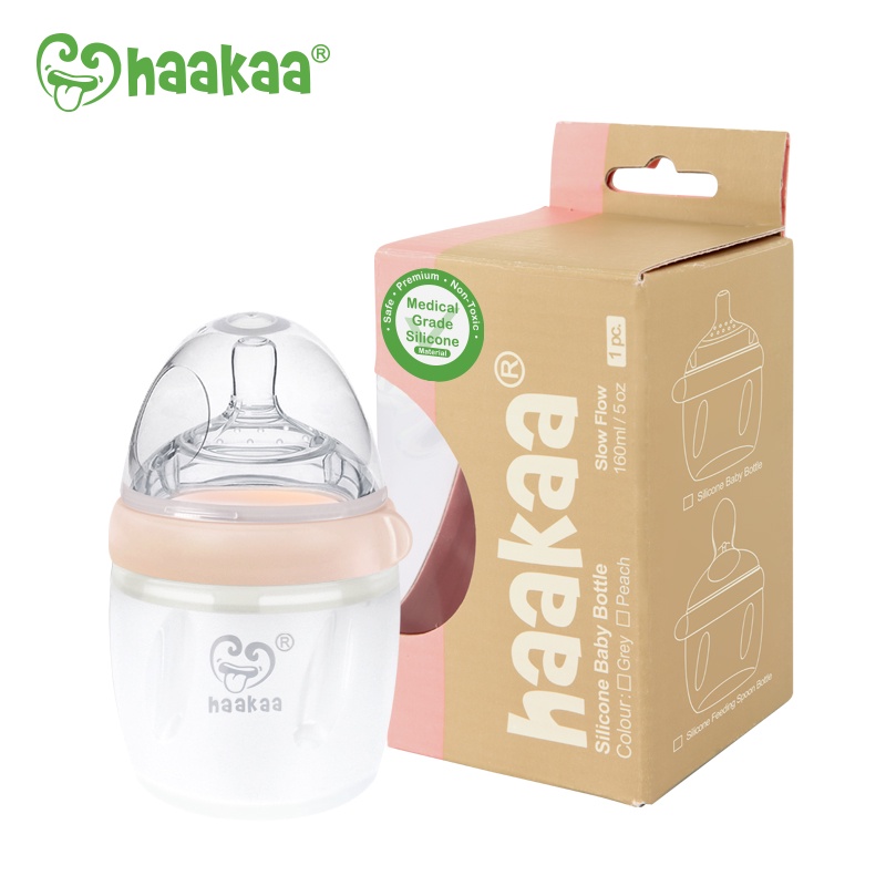 Bình sữa silicone Gen. 3 Haakaa | Dung tích 160ml và 250ml | Bình sữa cổ rộng