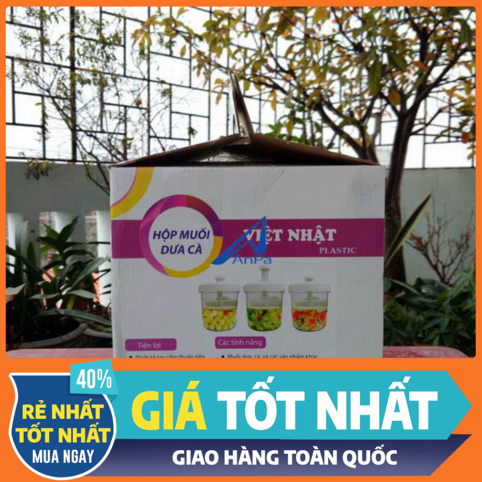 Hộp muối dưa cà Việt Nhật 5 Lít, 7,5 lít - Bình muối dưa cà Việt Nhật