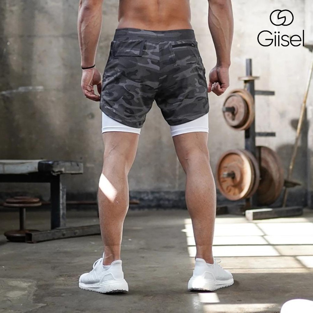 Quần short tập gym - chạy bộ chơi thể thao 2 lớp - thoáng mát - hàng siêu cấp | BigBuy360 - bigbuy360.vn