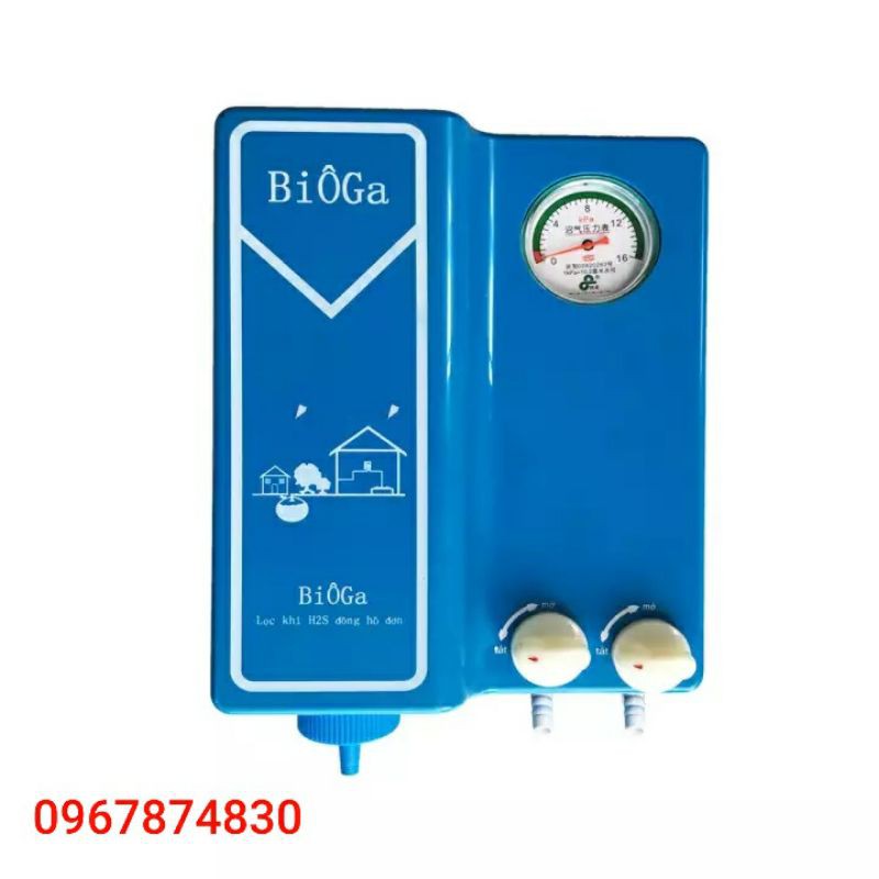 Combo bếp bioga chén đồng + lọc khí có đồng hồ đo áp suất bể chưaz