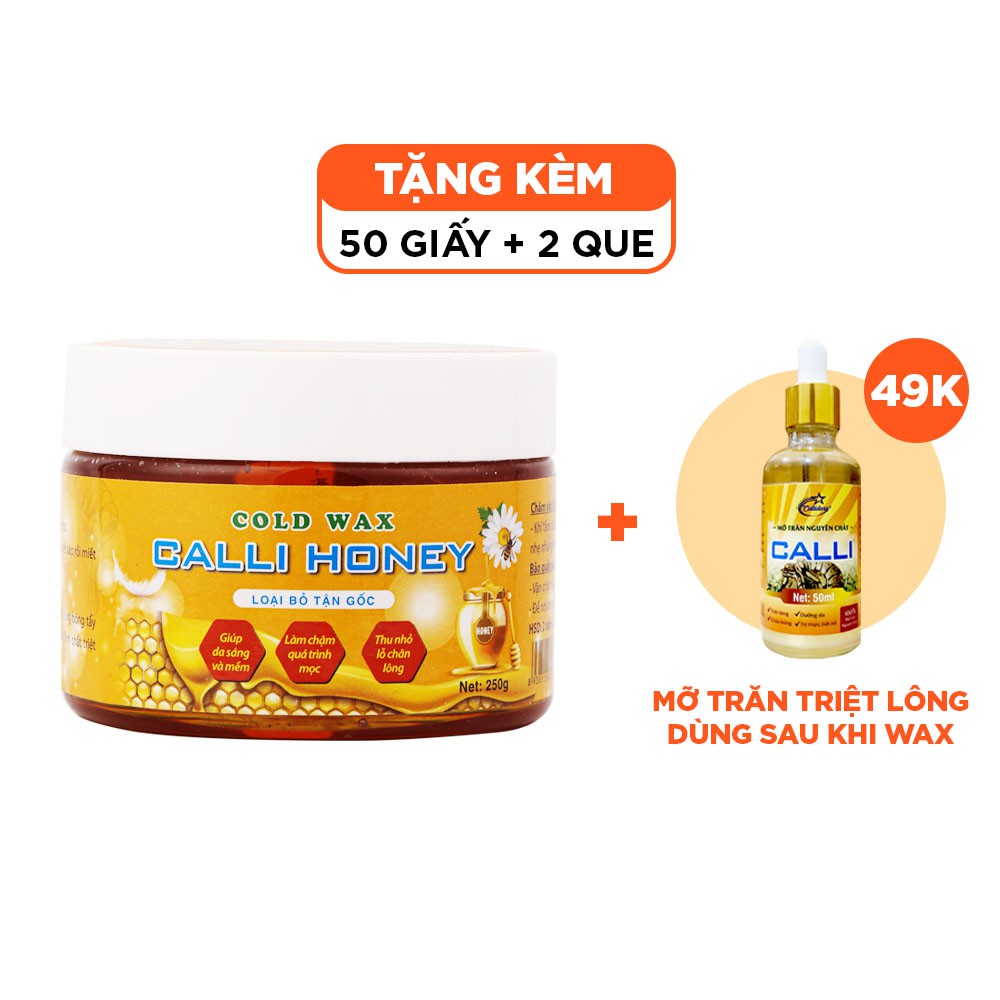 Wax lông tẩy triệt lông nách bikini ria mép chân tay Calli Honey an lành - WCH