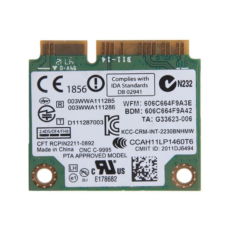 Card Không Dây Bluetooth 4.0 Wifi N2230 300m Mini Pcie Card 04w3765 Cho Y400 Y500 In-Tel 2230