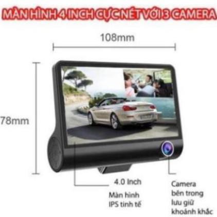 Camera hành trình ô tô 3 mắt X005 4 inch fullHD 1080p,camera sau chống nước-BM31 - BẢO HÀNH 6 THÁNG FREE SHIP