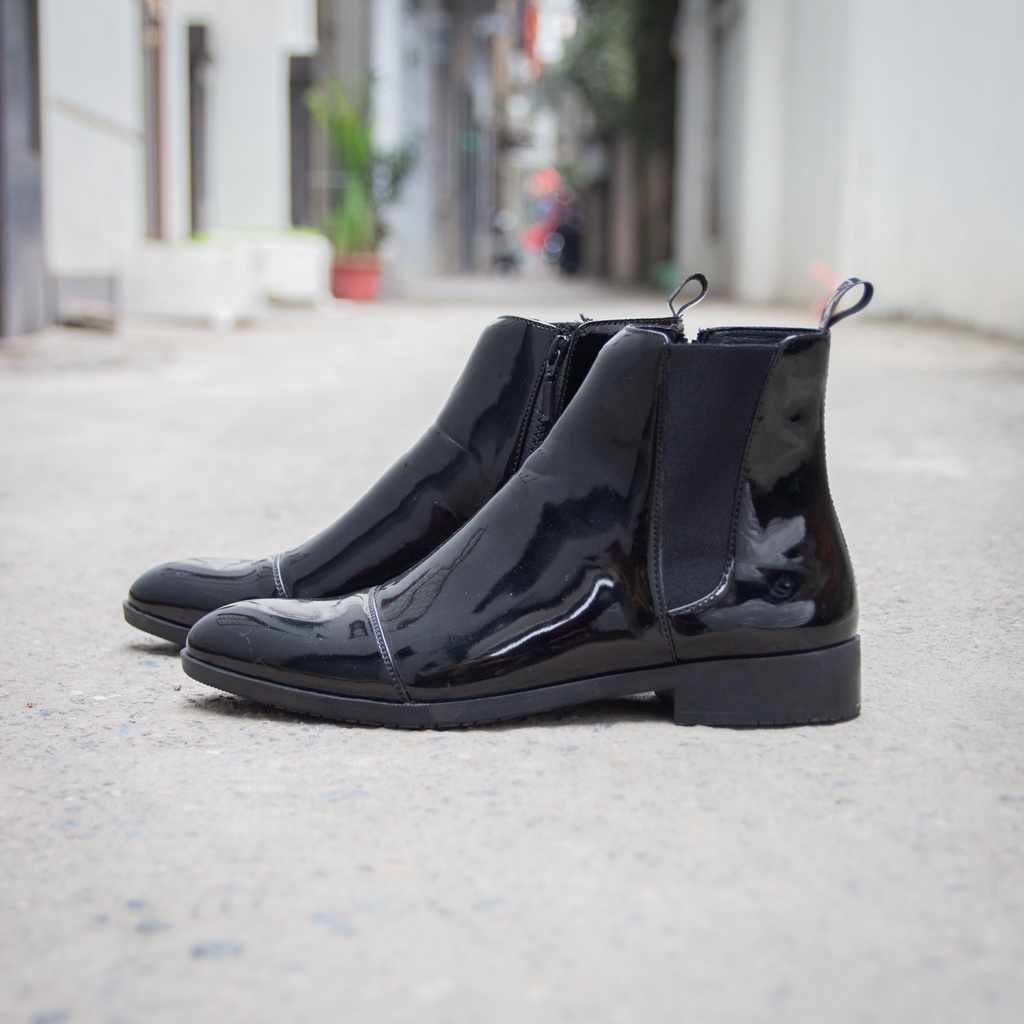 Giày Boots Nam Chelsea Boots Classic Đế Tăng 5cm Chiều Cao Màu Nâu Đỏ Đức Linh GDA046