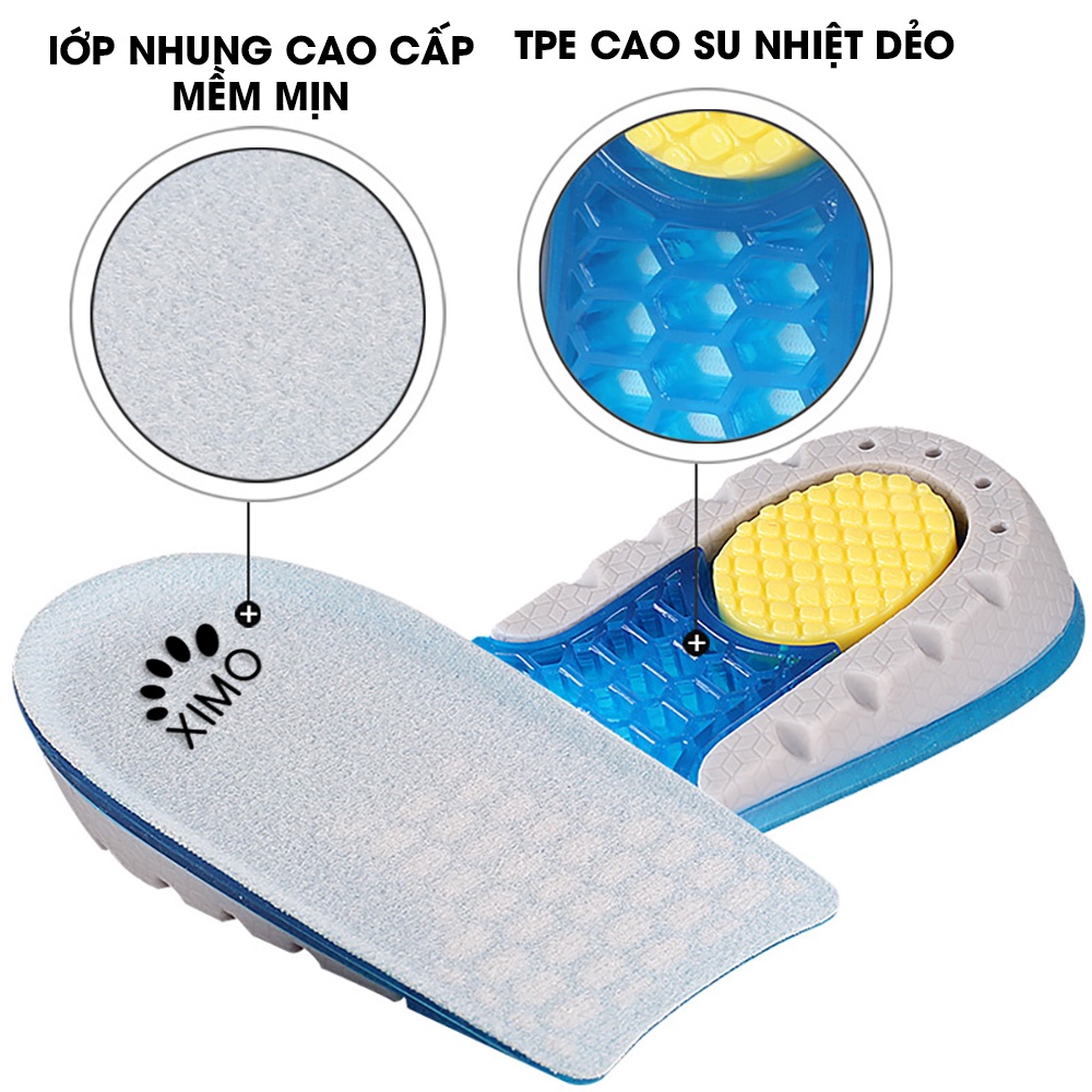 Lót giày tăng chiều cao có đệm khí cả bàn &amp; nửa bàn cao cấp L110AB