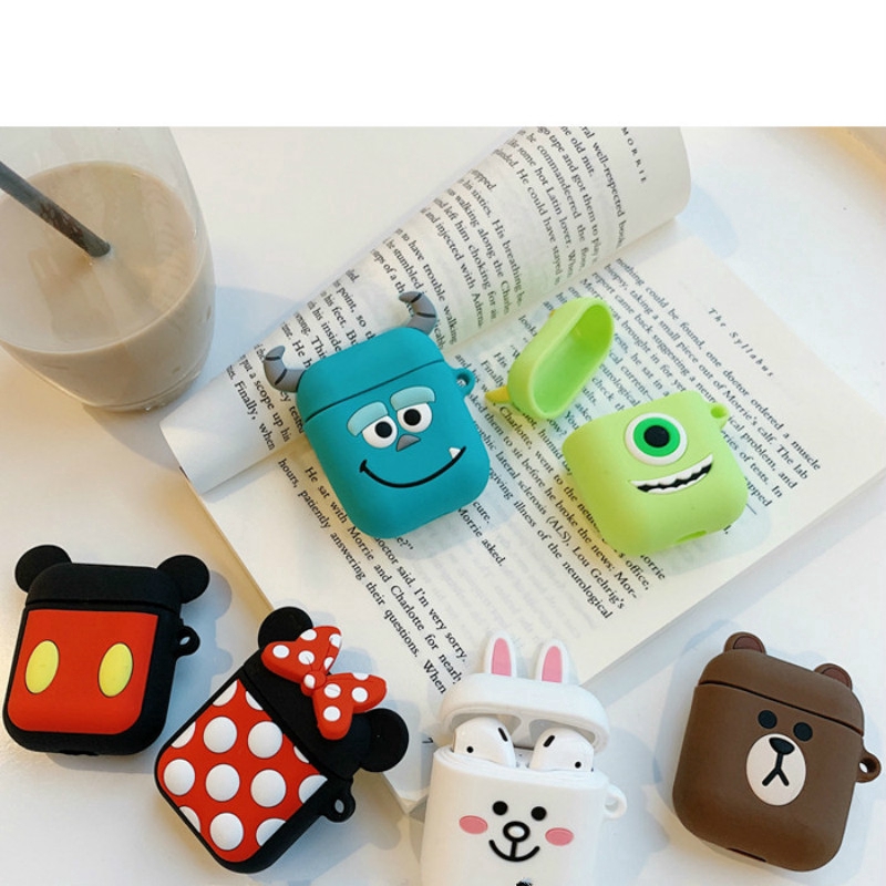 Vỏ silicone hoạ tiết hoạt hình bọc bảo vệ hộp sạc tai nghe Airpods 1/2/pro | BigBuy360 - bigbuy360.vn