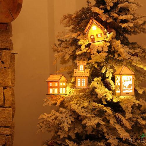 Nhà Gỗ Mini Trang Trí Cây Thông Noel