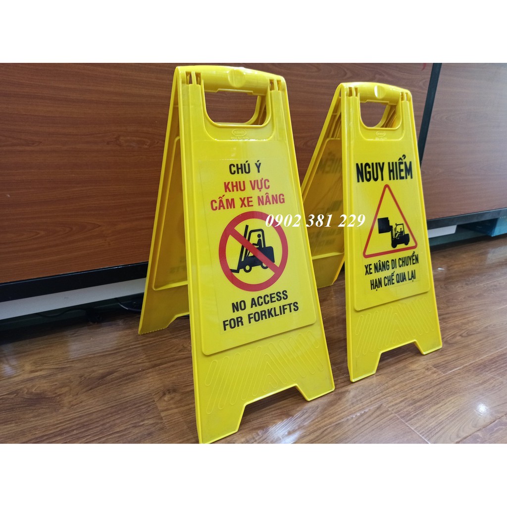 Biển cảnh báo XE NÂNG chữ A - gấp gọn