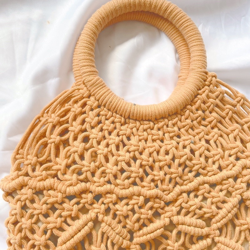 Túi Cói Xách Nữ Đan Móc Thủ Công Macrame TIỆM CÓI XINH Dùng Đi Biển, Chụp Ảnh