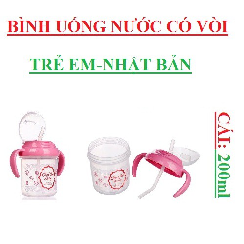 Bình uống nước có vòi cho trẻ em Chuchu Nhật bản bình 200ml