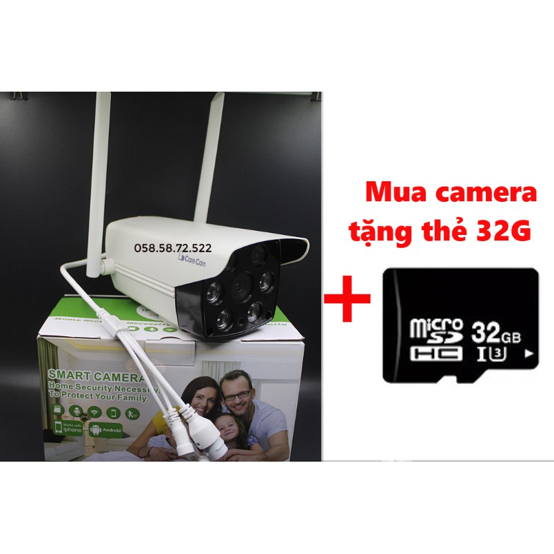Camera care cam ngoài trời 2.0 HD 1080 hỗ trợ 4 đèn led chiếu sáng ban đêm ( bảo hành 12 tháng )