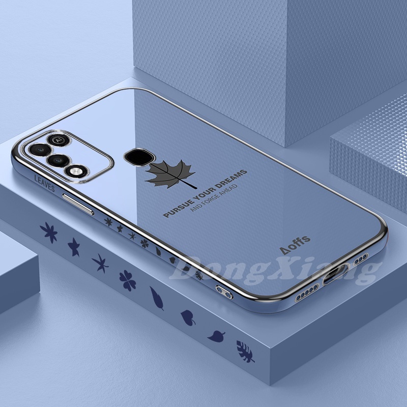 Ốp Điện Thoại Silicon Mạ Điện Hình Lá Phong Cho Infinix Hot 30i Note 12 G96 Note 11 Note 10 Note 8i Hot 12 Play Hot 12i Hot12 Hot9 Hot8 Smart 4