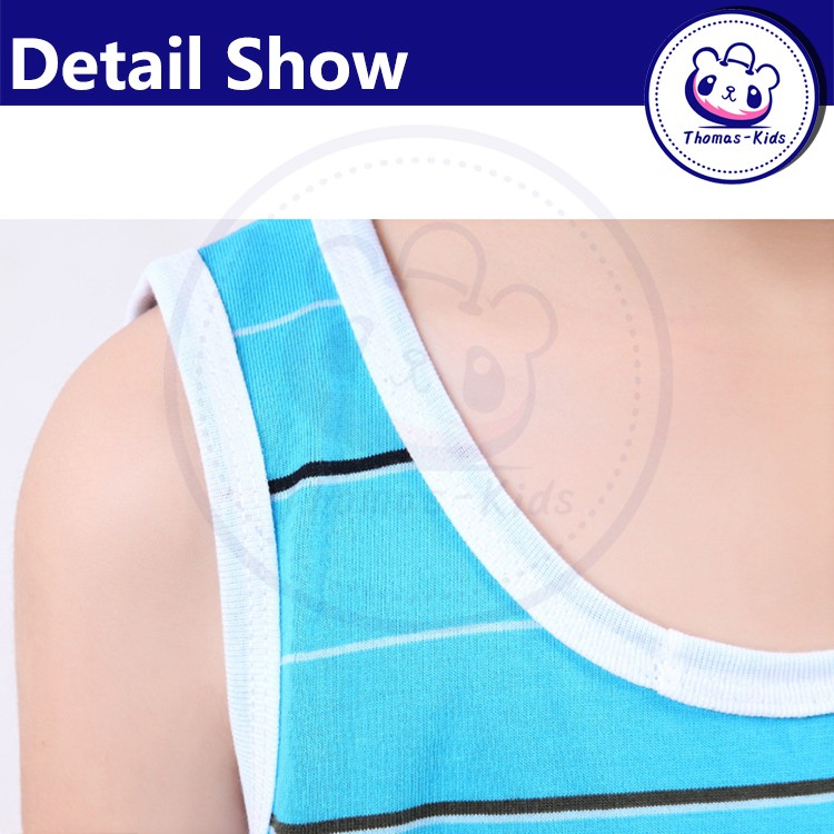 [Hàng có sẵn] D121#Áo thun ba lỗ chất liệu Cotton mềm kích thước 110-140cm cho bé trai