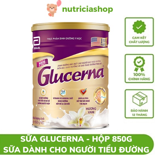 Sữa bột Glucerna hộp 850gr sữa dinh dưỡng cho người đái tháo đường  và tiểu đường thai kì