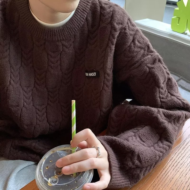 Áo Sweater Dệt Kim Phong Cách Vintage Nhật Bản Thời Trang Cao Cấp Cho Nam
