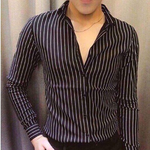 Áo sơ mi kẻ sọc nam dài tay Ikemen vải lụa thái chống nhăn cao cấp, dáng ôm body, trẻ trung cá tính [SMKS] | BigBuy360 - bigbuy360.vn