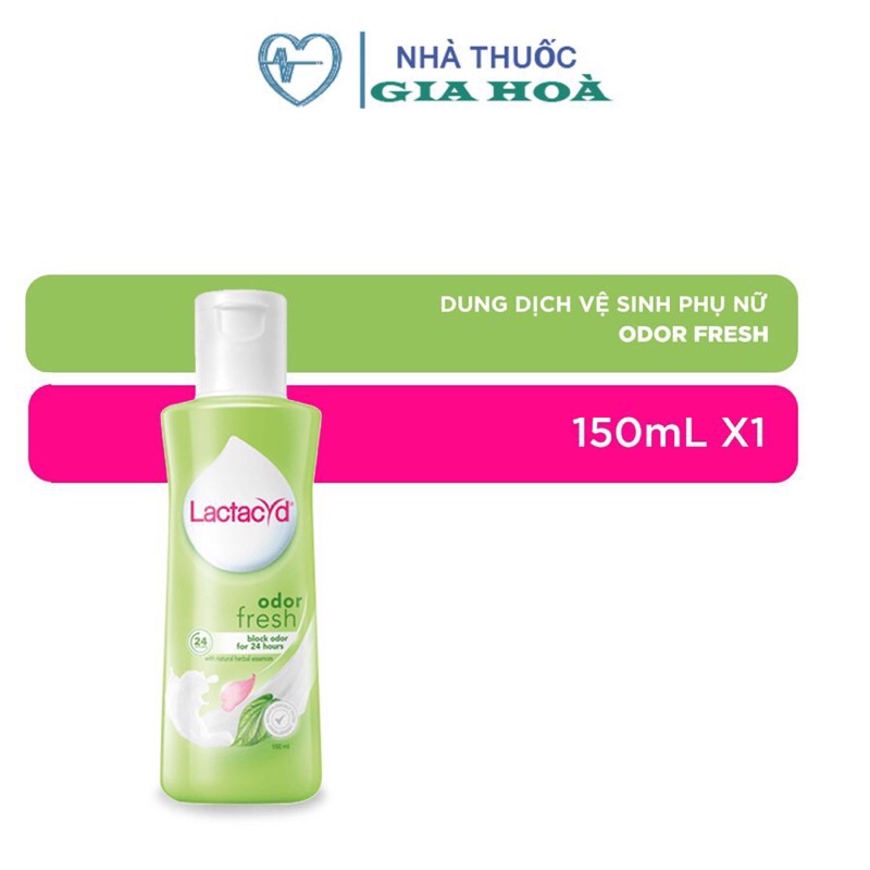 Dung dịch vệ sinh phụ nữ Lactacyd Trầu không / Odor Fresh ngày dài tươi mát tinh chất thảo dược ngăn mùi 24 giờ