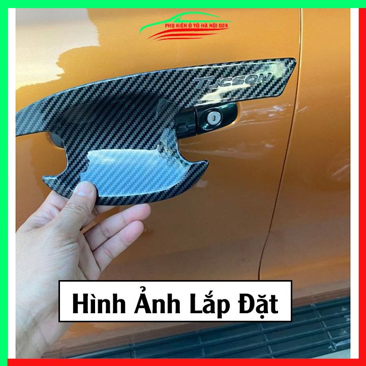 Ốp tay hõm Tucson 2016-2021 vân Carbon chống trầy bảo vệ cửa xe ô tô