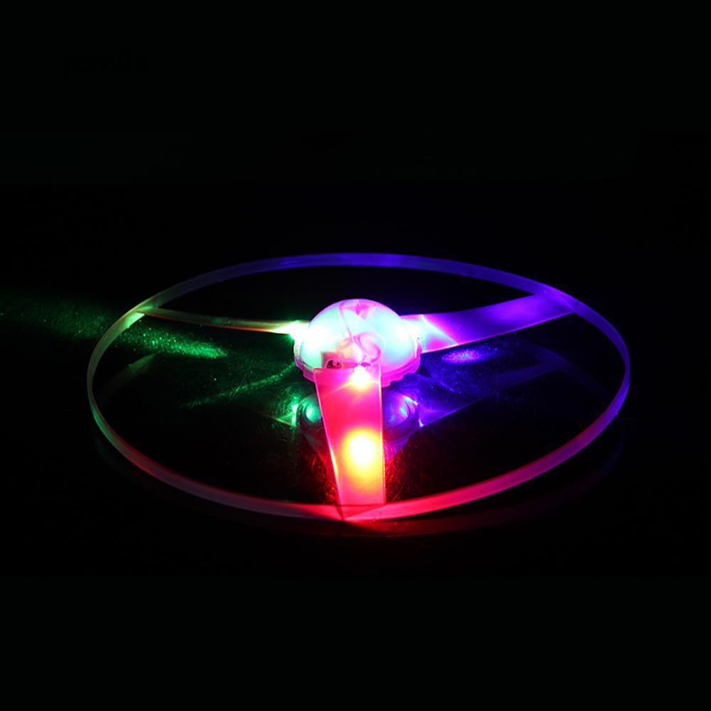 Đĩa bay đồ chơi xoay tay có gắn đèn LED vui nhộn cho bé