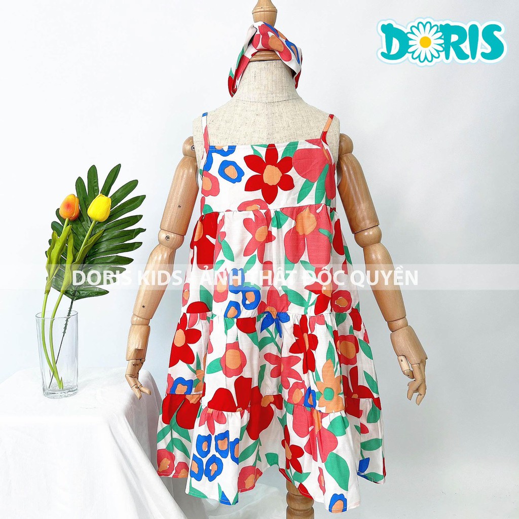Váy Bé Gái Hai Dây Họa Tiết Hoa Hai Màu Doris Kids.