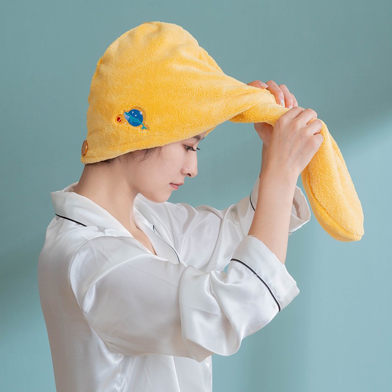 Khăn Quấn Tóc Nhanh Khô Cao Cấp, Khăn Ủ Tóc Siêu Thấm Mềm Mịn