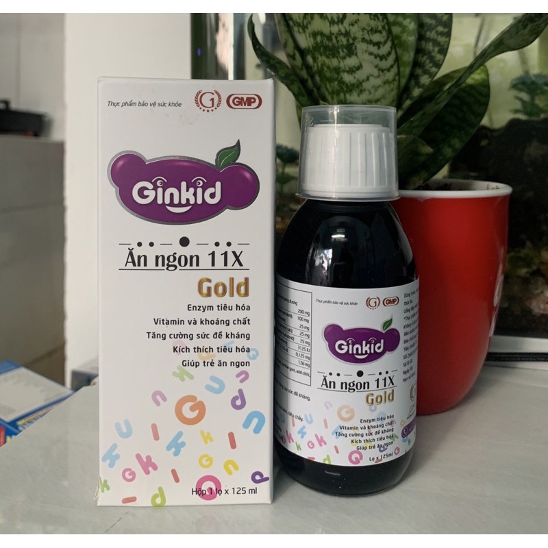 Ginkid Ăn ngon 11X cải thiện chức năng tiêu hóa cho trẻ hết biếng ăn lọ 125ml