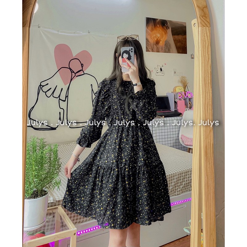 Váy bèo vai hoa nhí 2 màu (ảnh thật shop chụp kèm video cận) | BigBuy360 - bigbuy360.vn