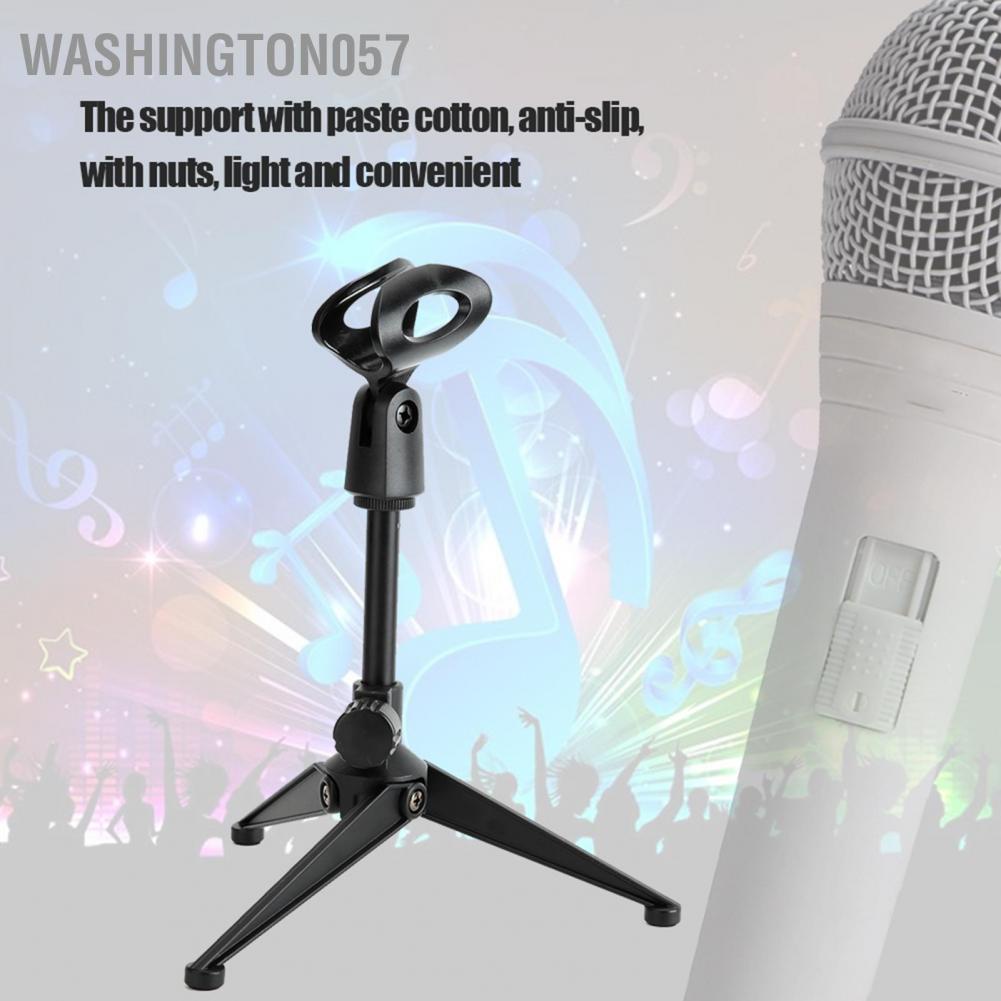 Washington057 Durable ABS Table Tripod Stand Adjustable Desktop Mic Clamp Clip Holder for Microphone