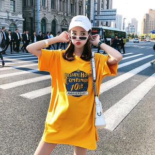 Áo thun form dài tông màu vàng đất unisex