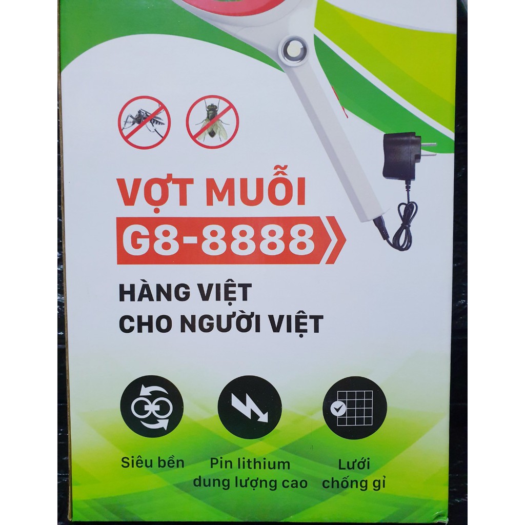 Vợt Bắt Muỗi Vợt Điện Cao Cấp G8-8888 (bảo hành 12 tháng và 1 đổi 1 nếu lỗi)