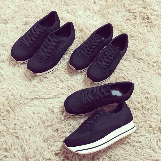 Giầy thể thao độn đế Mesh Sneakers by Zara Đen- Rêu 37, Rêu 38- Mận 39