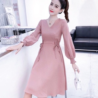 Đầm caro đan dây eo (kèm hình thật)