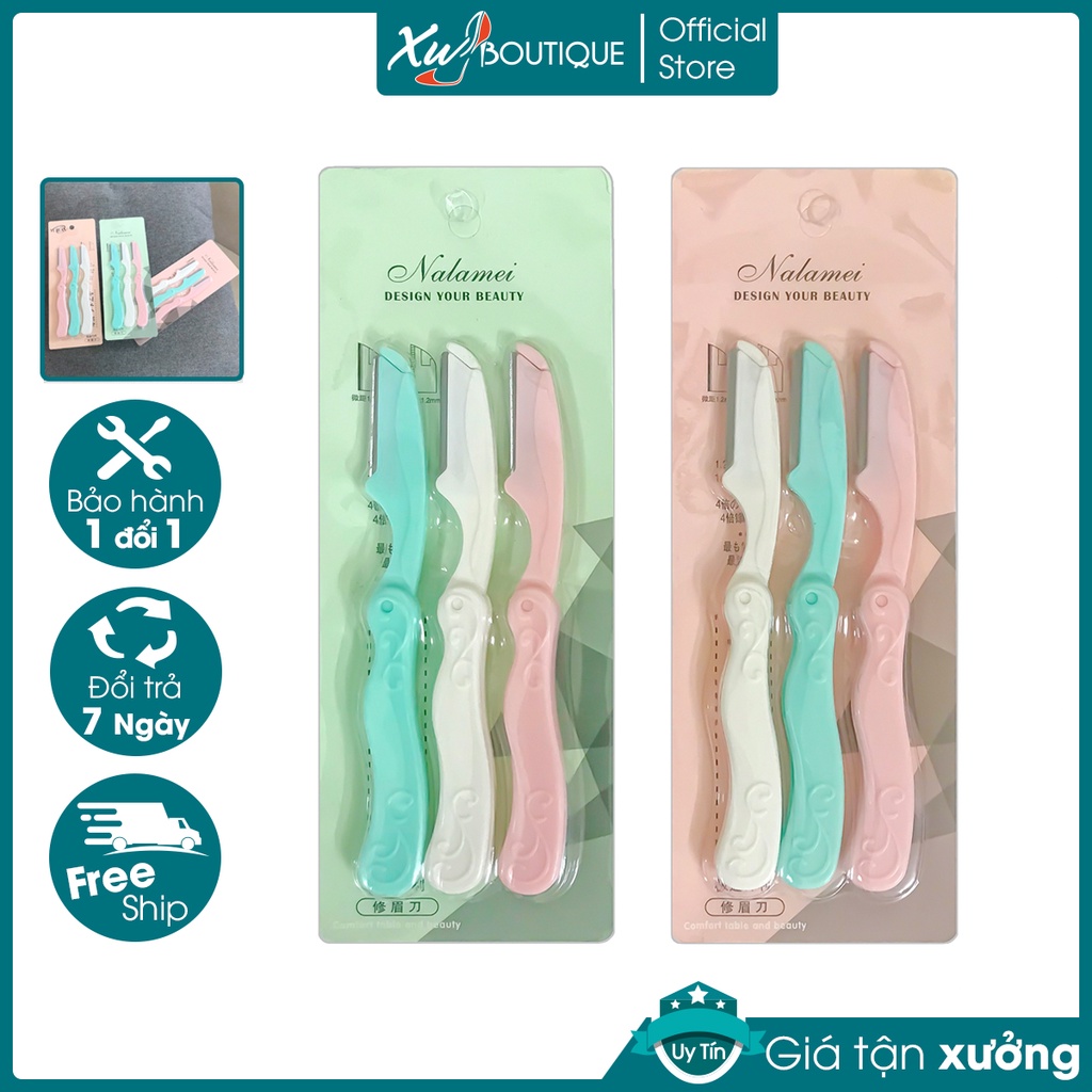 Bộ Dao Cạo, Tỉa Lông Mày, Chân Mày Tóc Mái Tiện Lợi