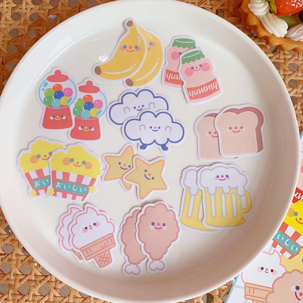 Gói 20 hình dán sticker cute trang trí decor bình nước đồ dùng học tập dễ thương Lizamo STK20