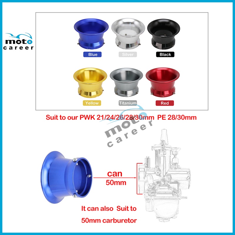 Bộ Chế Hòa Khí Bằng Hợp Kim Nhôm Dày PWK28 50mm Cho Xe Máy OKO KOSO MIKUNI KEIHIN UMA PWK21/24/26/28/30mm PE28/30 CVK26/30