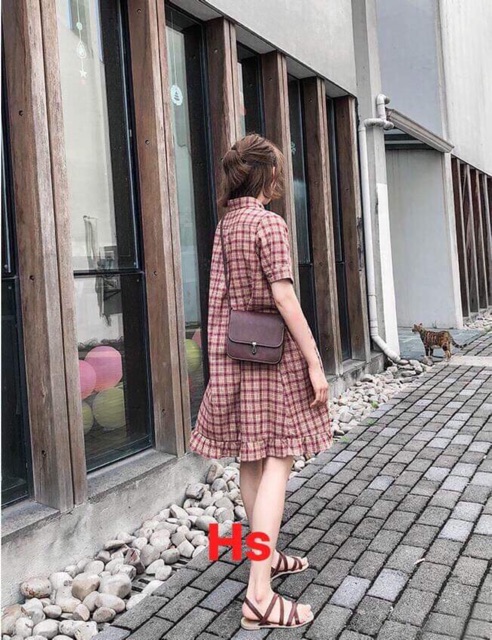 Váy kẻ bèo cúc H&S | BigBuy360 - bigbuy360.vn