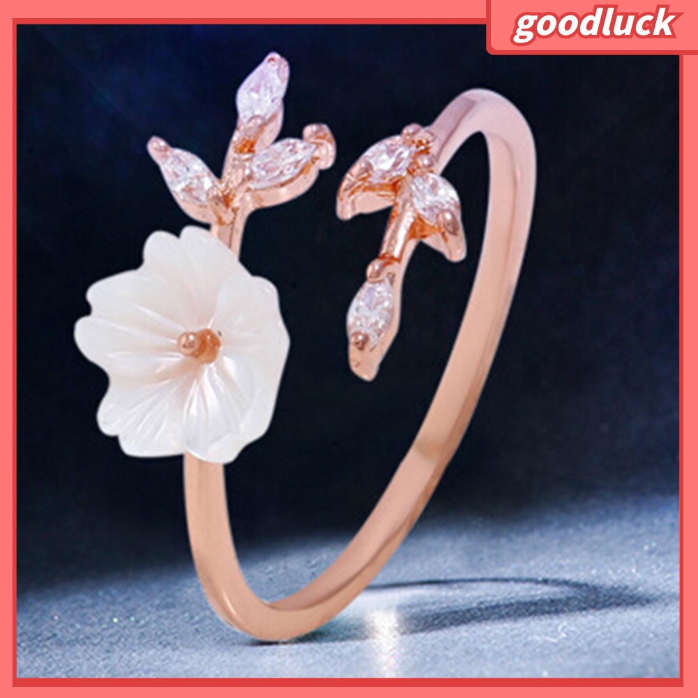 Nhẫn Hở Chất Liệu Hợp Kim Hình Hoa Đính Đá Xinh Xắn