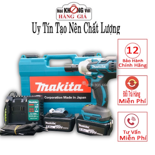 Máy Khoan Pin-Siết Bulong Makita 199V 6Ah động cơ không chổi than, 3 chức năng khoan vit siết mở ốc, lực siết 380NM