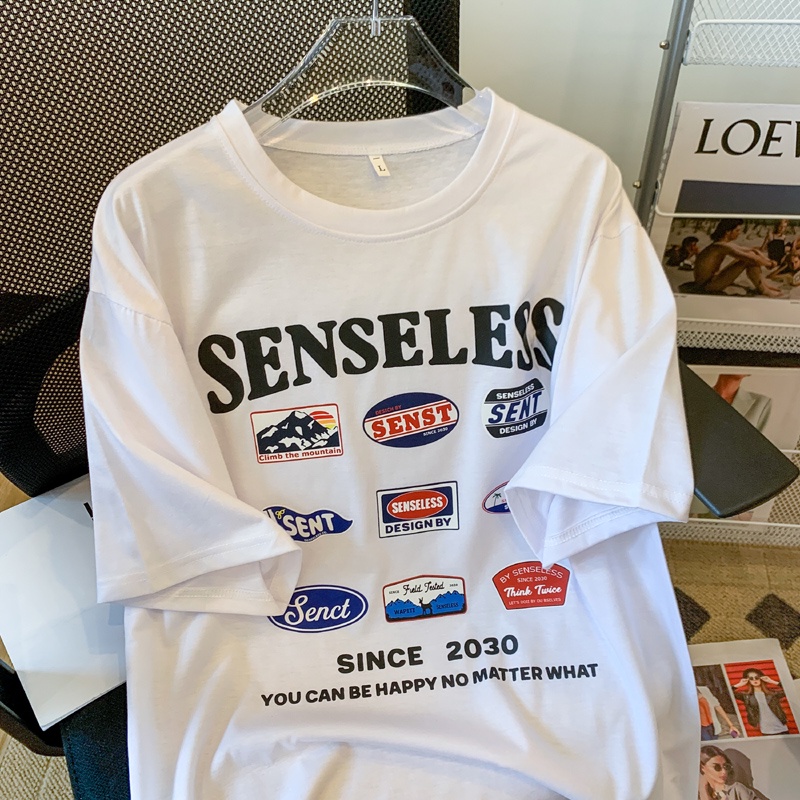 Áo Thun Tay Ngắn In Chữ Phong Cách Retro Thời Trang Mùa Hè Cho Nữ