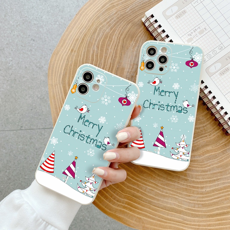 Ốp lưng iphone cạnh vuông bông tuyết Merry Christmas giáng sinh 6/6plus/6s/6splus/7/7plus/8/8plus/x/xr/xs/11/12/pro e109