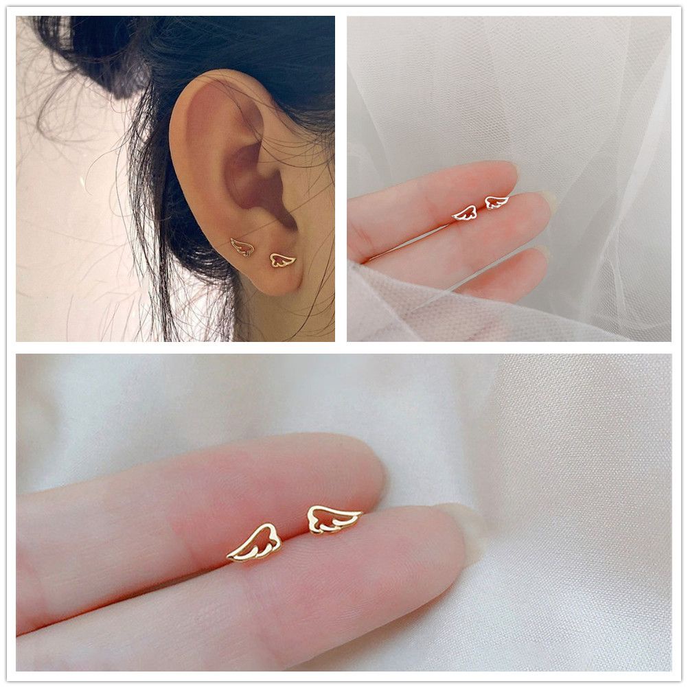 Bông tai hình cánh thiên thần mini nhiều màu sắc thời trang MIHAN1