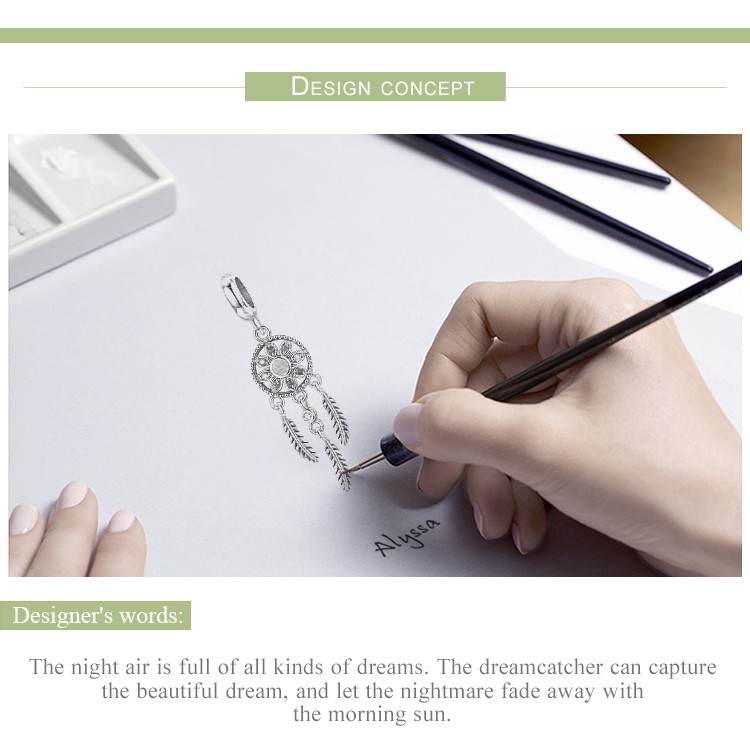 Phụ Kiện Bamoer Dùng Làm Trang Sức Hình Dream Catcher Đính Đá Giả Thời Trang