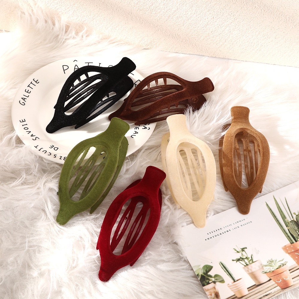 Haimeikang Kẹp Mỏ Vịt Bằng Nhựa Acrylic Màu Trơn Thời Trang Dành Cho Nữ
