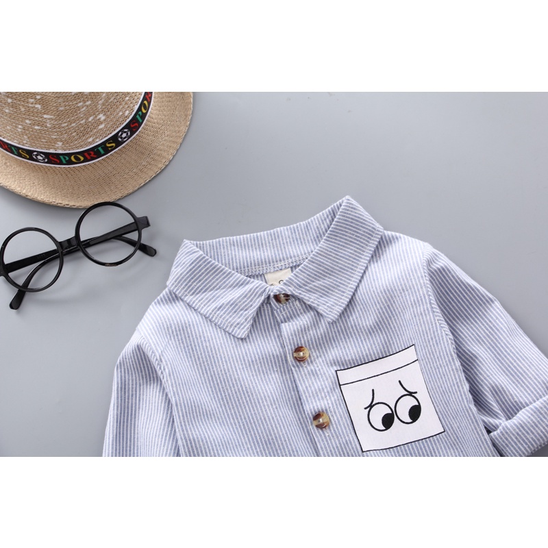 Áo Sơ Mi cotton Dài Tay Thời Trang Cho Bé Trai