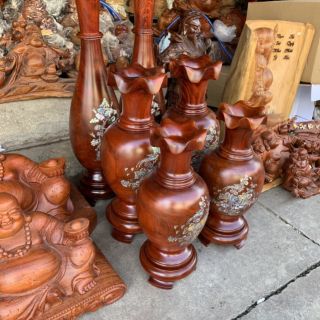 Cặp lục bình gỗ Lim cao 50cm